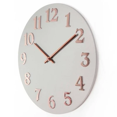 12" Vogue Wall Clock Gray/Rose Gold - Infinity Instruments 3 12" Vogue Wall Clock Gray/Rose Gold - Infinity Instruments