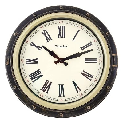 15.75" Framed Wall Clock Black/Gold - Westclox 3 15.75" Framed Wall Clock Black/Gold - Westclox
