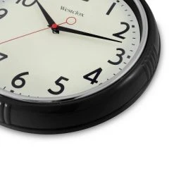 12" Wall Clock with High Bezel Black - Westclox Wall Clocks - Westclox