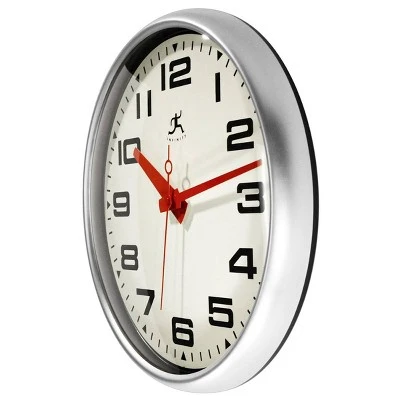 15" Lexington Avenue Wall Clock Matte Silver - Infinity Instruments 3 15" Lexington Avenue Wall Clock Matte Silver - Infinity Instruments