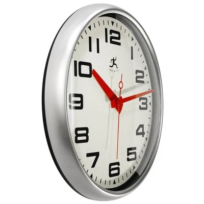 15" Lexington Avenue Wall Clock Matte Silver - Infinity Instruments 4 15" Lexington Avenue Wall Clock Matte Silver - Infinity Instruments - Image 2